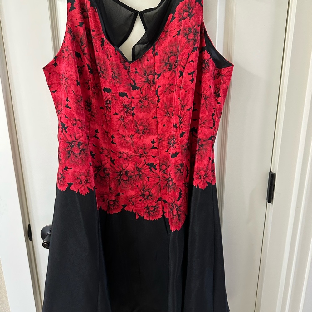 Taylor Red Floral High Low Dress